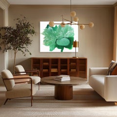 Serene Scape - Large Original Minimalist Contemporary Green Abstract Painting (peinture abstraite contemporaine verte)