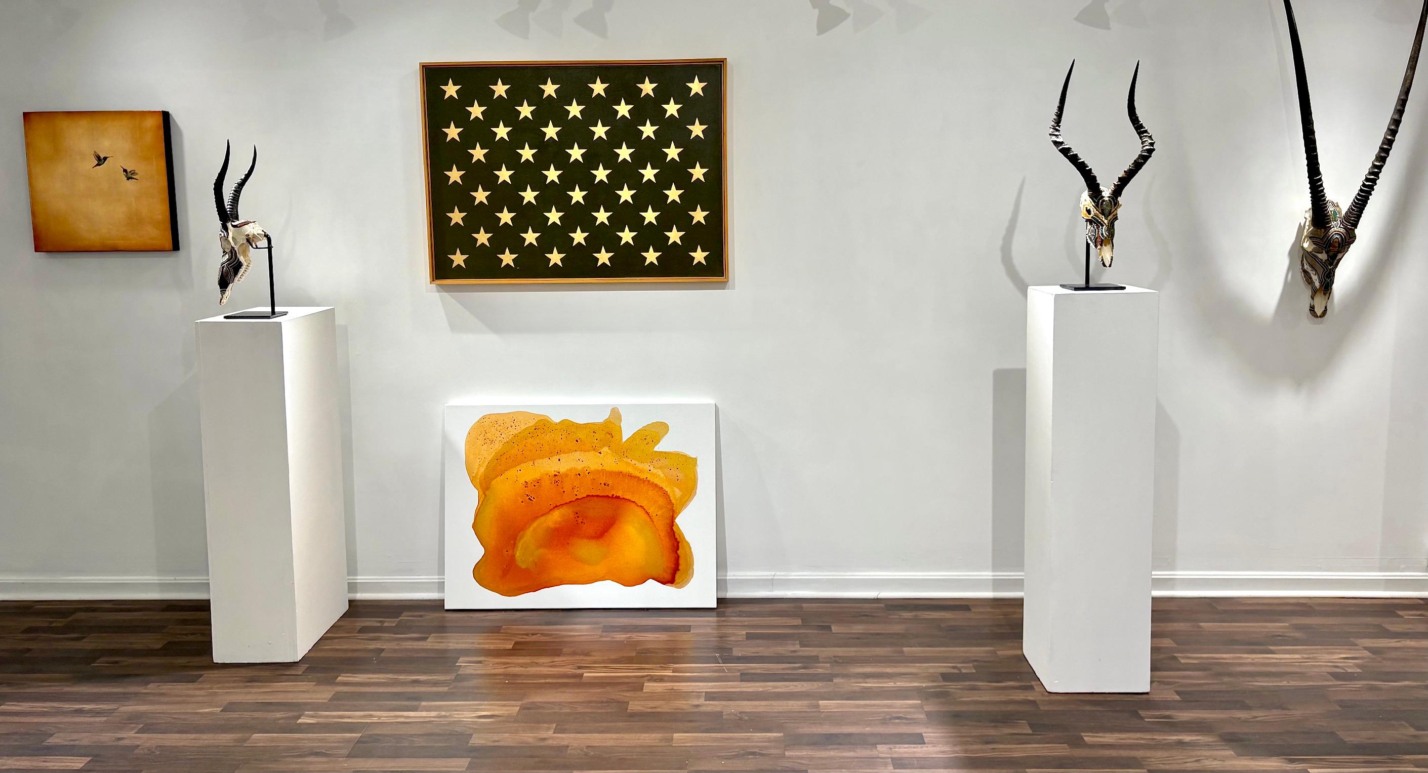 
Clara Berta is a Hungarian-American contemporary abstract painter who for over a period of 25 years has become widely known for her brilliant and luminous poured paintings, primarily of biomorphic forms in multiple layers of acrylic on a bright