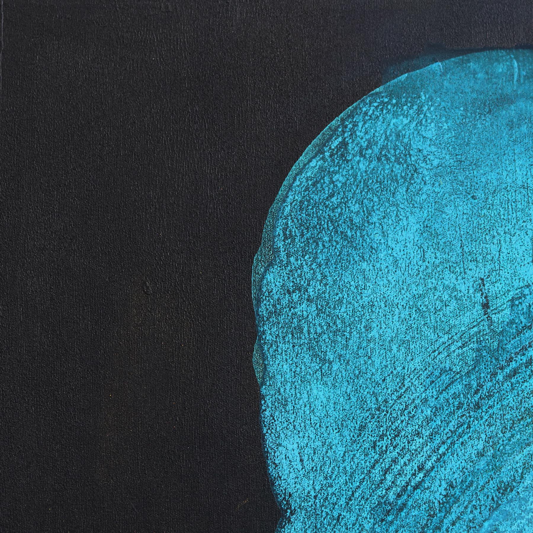 Trésors de Sarcelles -  Turquoise, peinture abstraite texturée originale en vente 5