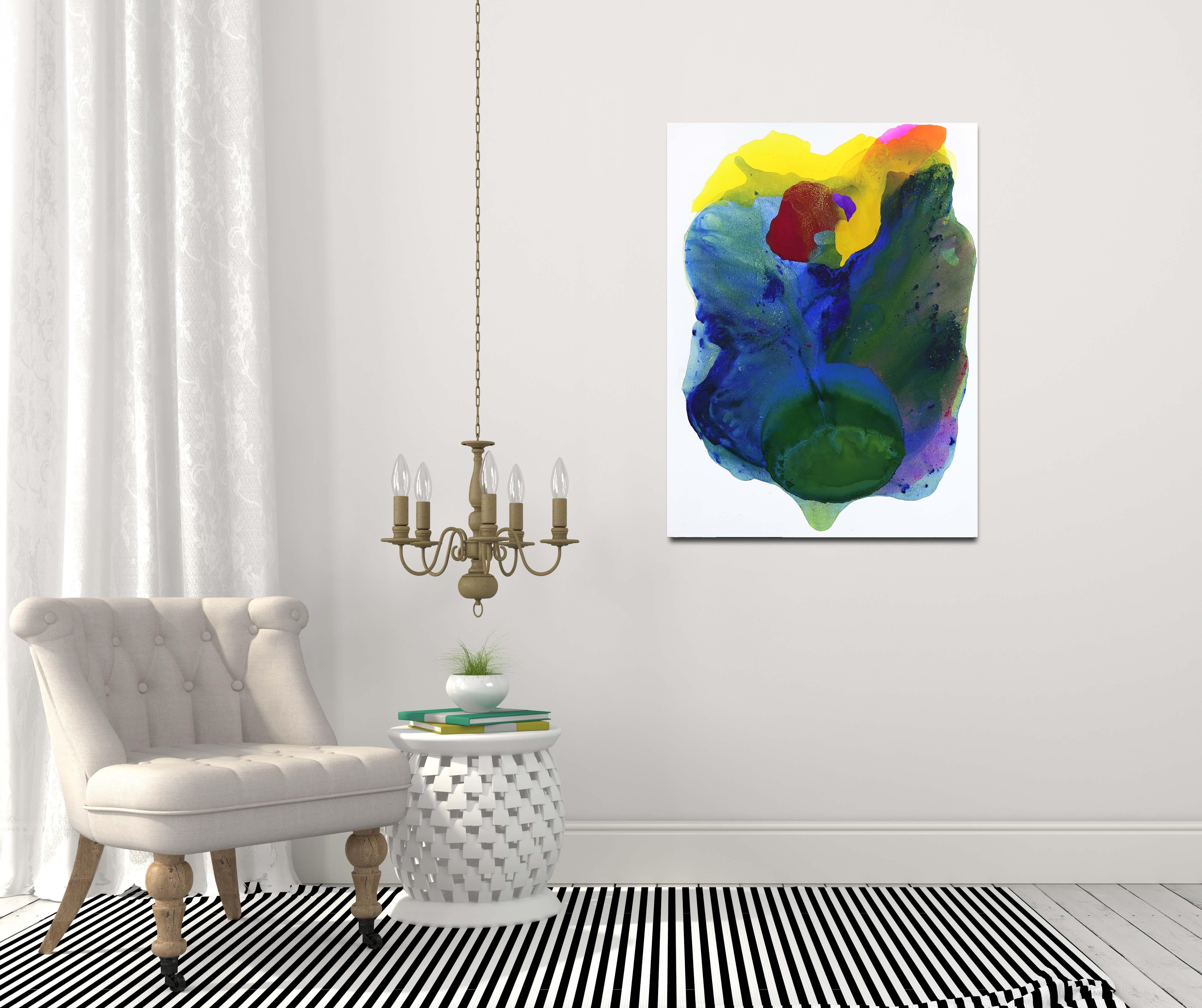 La couleur de l'été  Peinture abstraite texturée originale colorée et minimaliste en vente 2