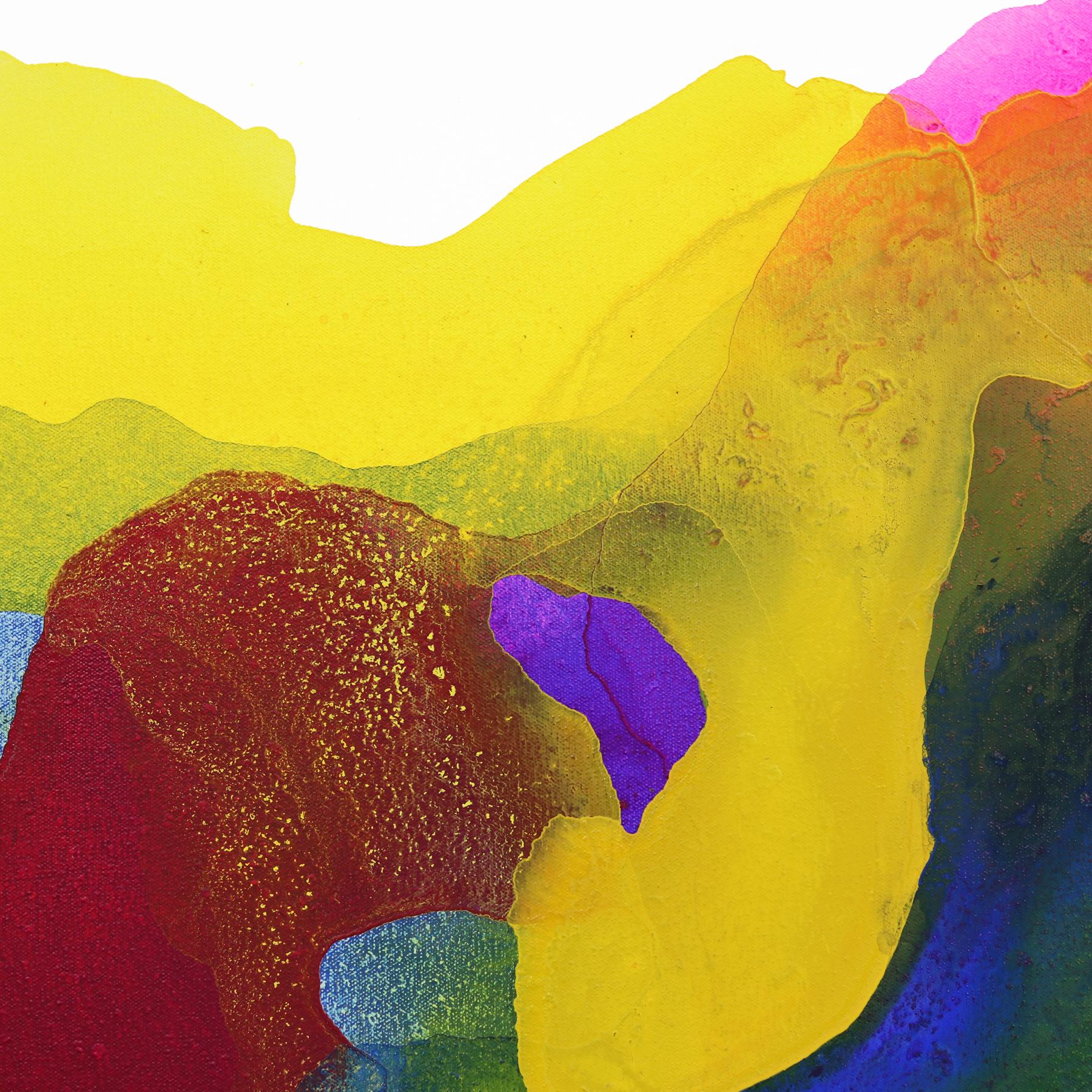 La couleur de l'été  Peinture abstraite texturée originale colorée et minimaliste en vente 4