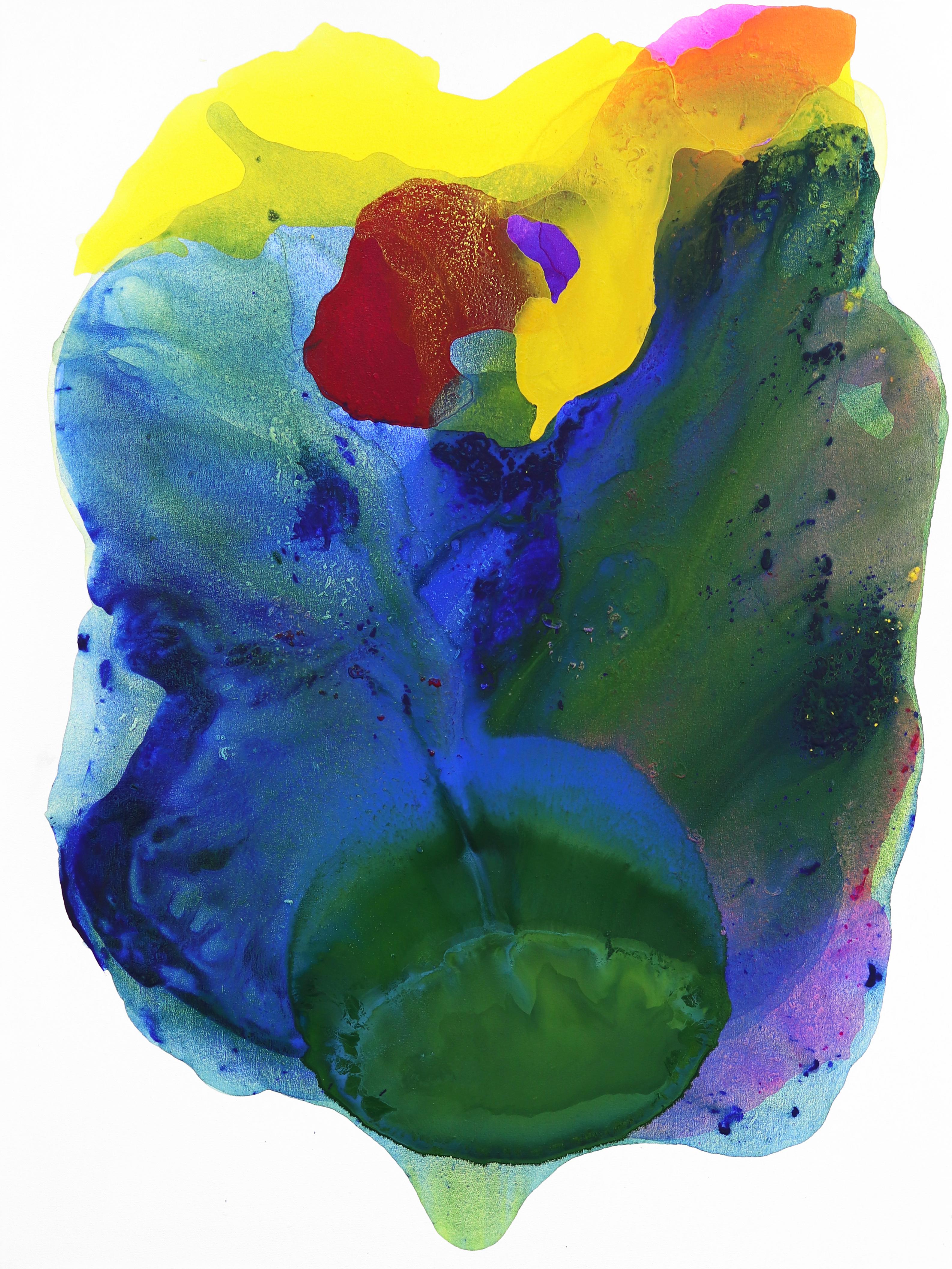 Abstract Painting Clara Berta - La couleur de l'été  Peinture abstraite texturée originale colorée et minimaliste