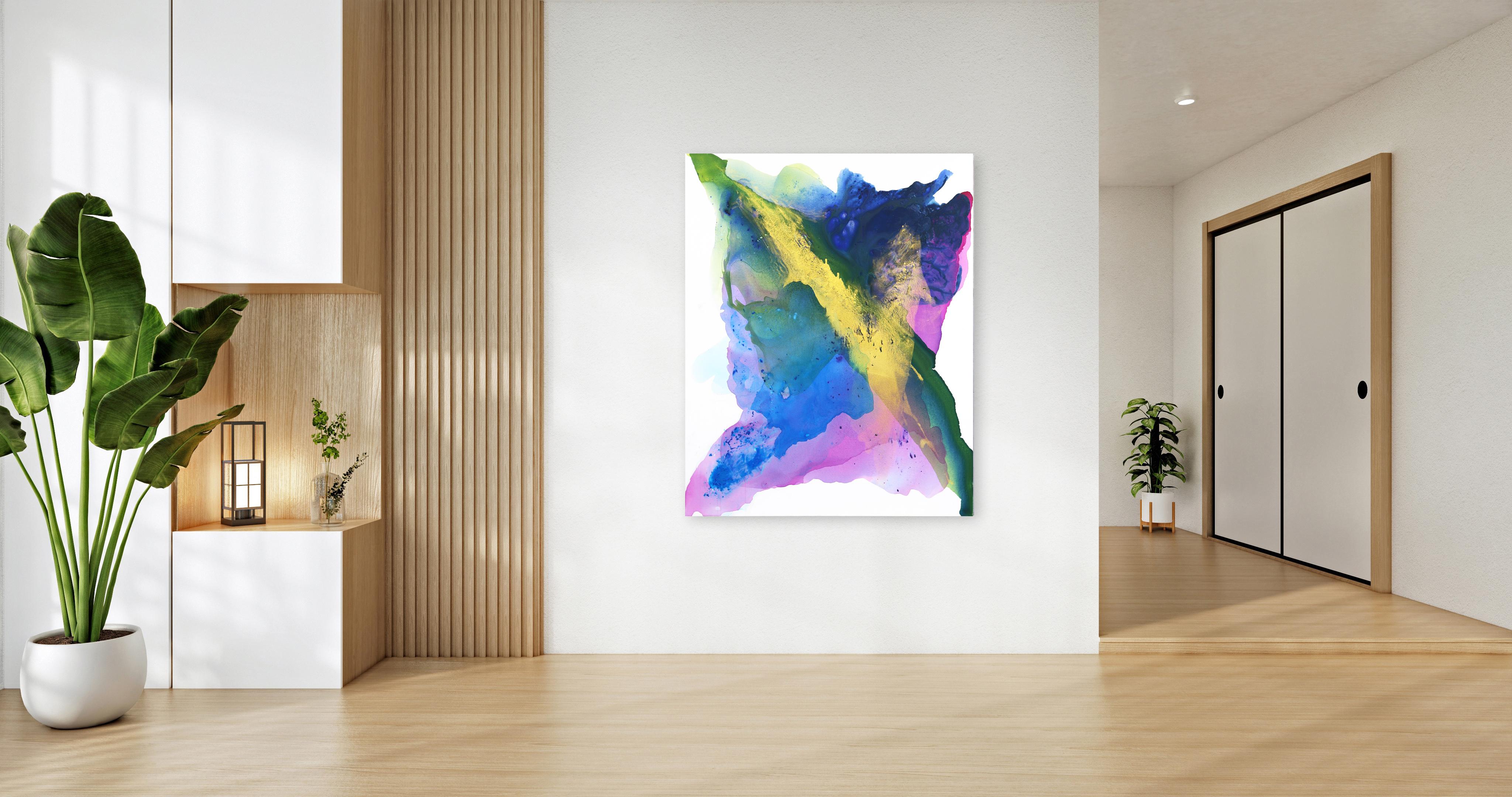Transition -  Colorful Minimalist Original Textured Abstract Painting For Sale 5