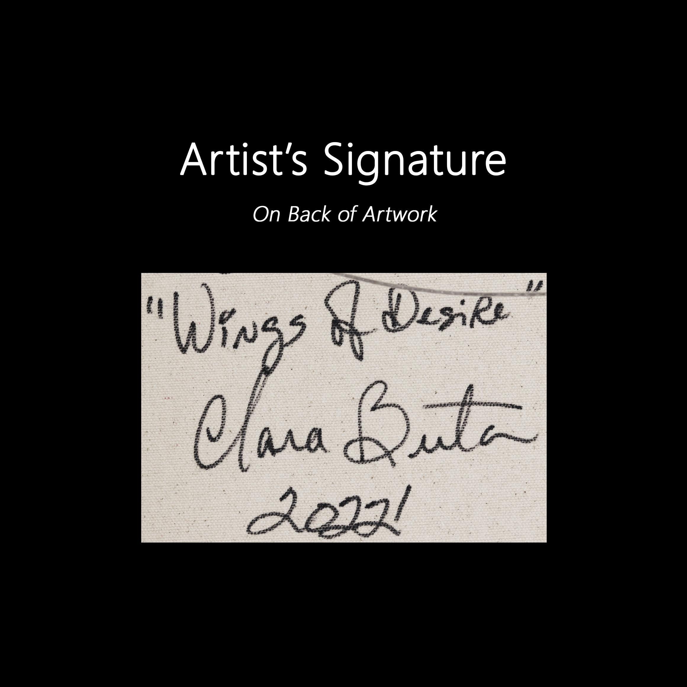 Les ailes du désir -  Grande peinture abstraite en vente 8