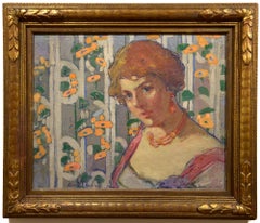 The Patterned Wall, Portrait, Woman, Art Nouveau