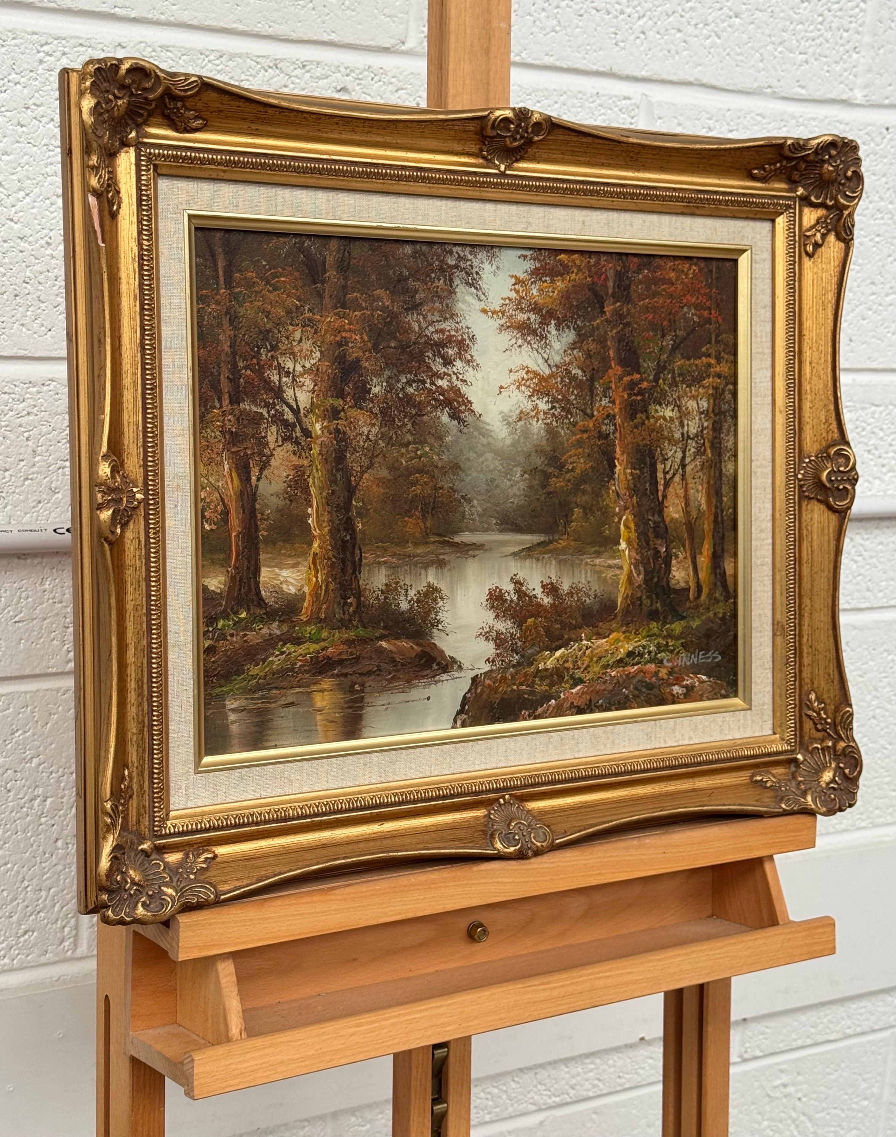 Paysage forestier - une peinture à l'huile ancienne de l'artiste américain du 19e siècle en vente 5