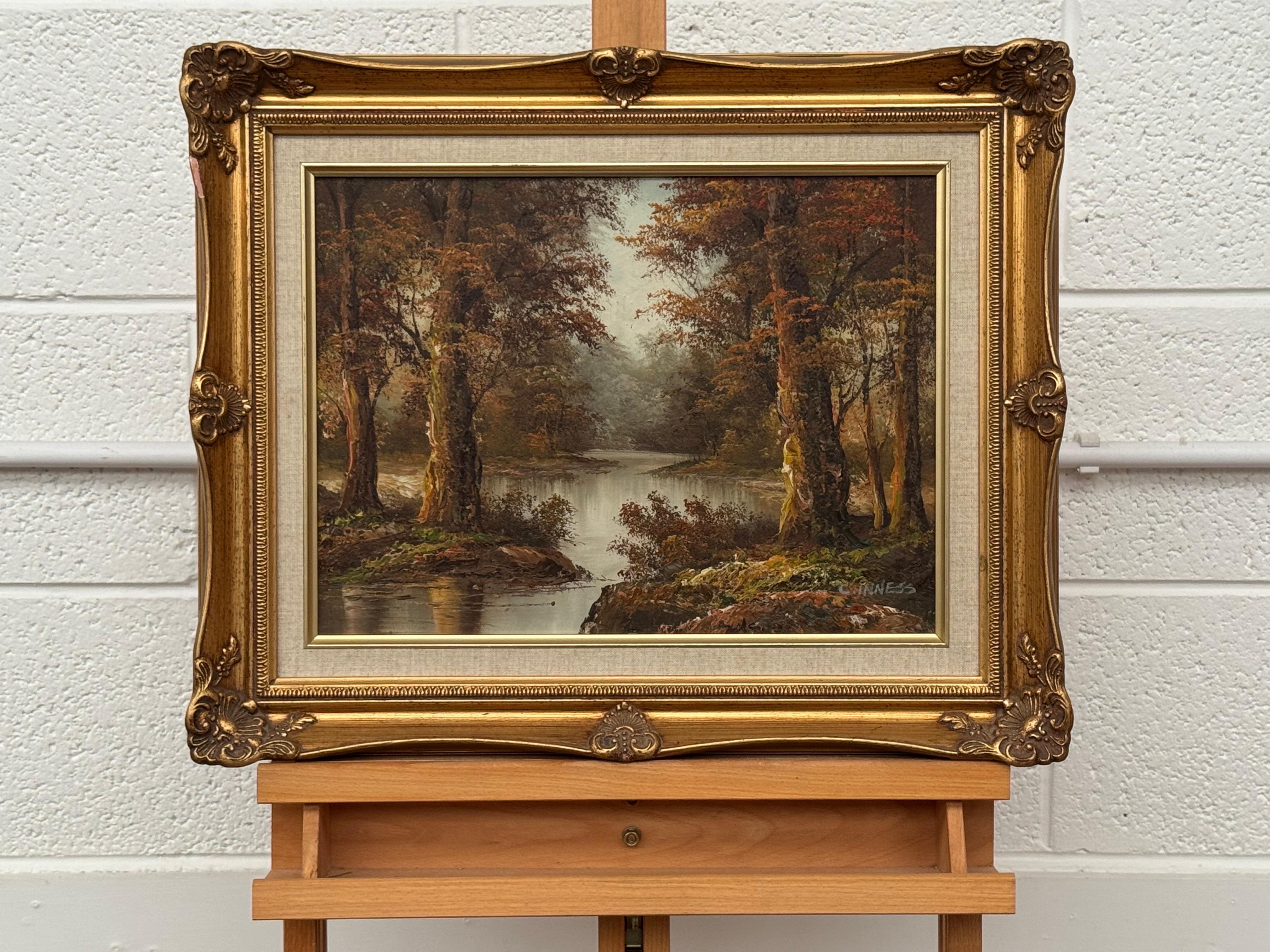 Paysage forestier - une peinture à l'huile ancienne de l'artiste américain du 19e siècle - Painting de Clara Davis Inness