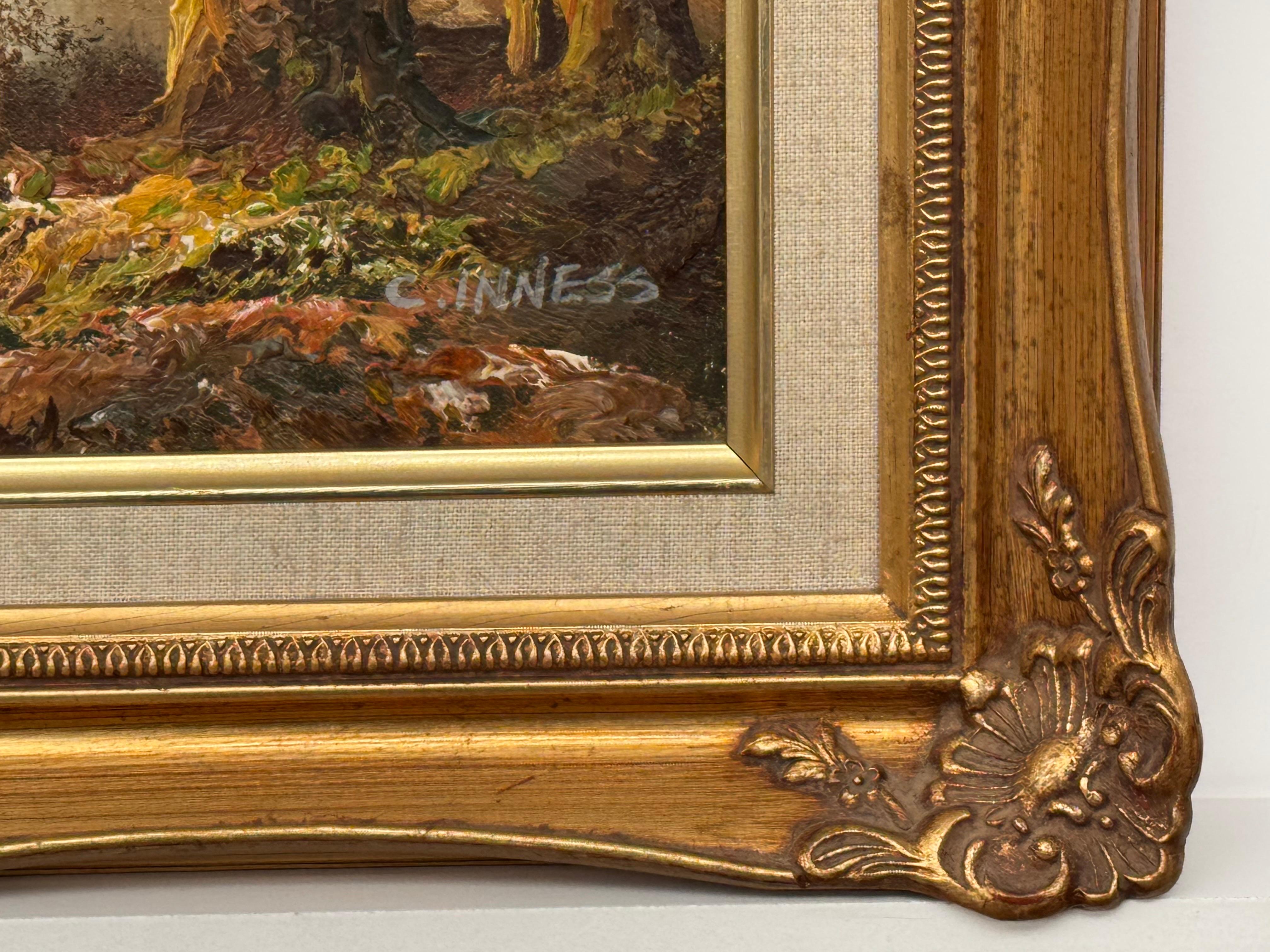 Paysage forestier - une peinture à l'huile ancienne de l'artiste américain du 19e siècle en vente 4