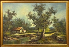 Forest Landscape - an Antique Oil Painting by 19th Century American Artist