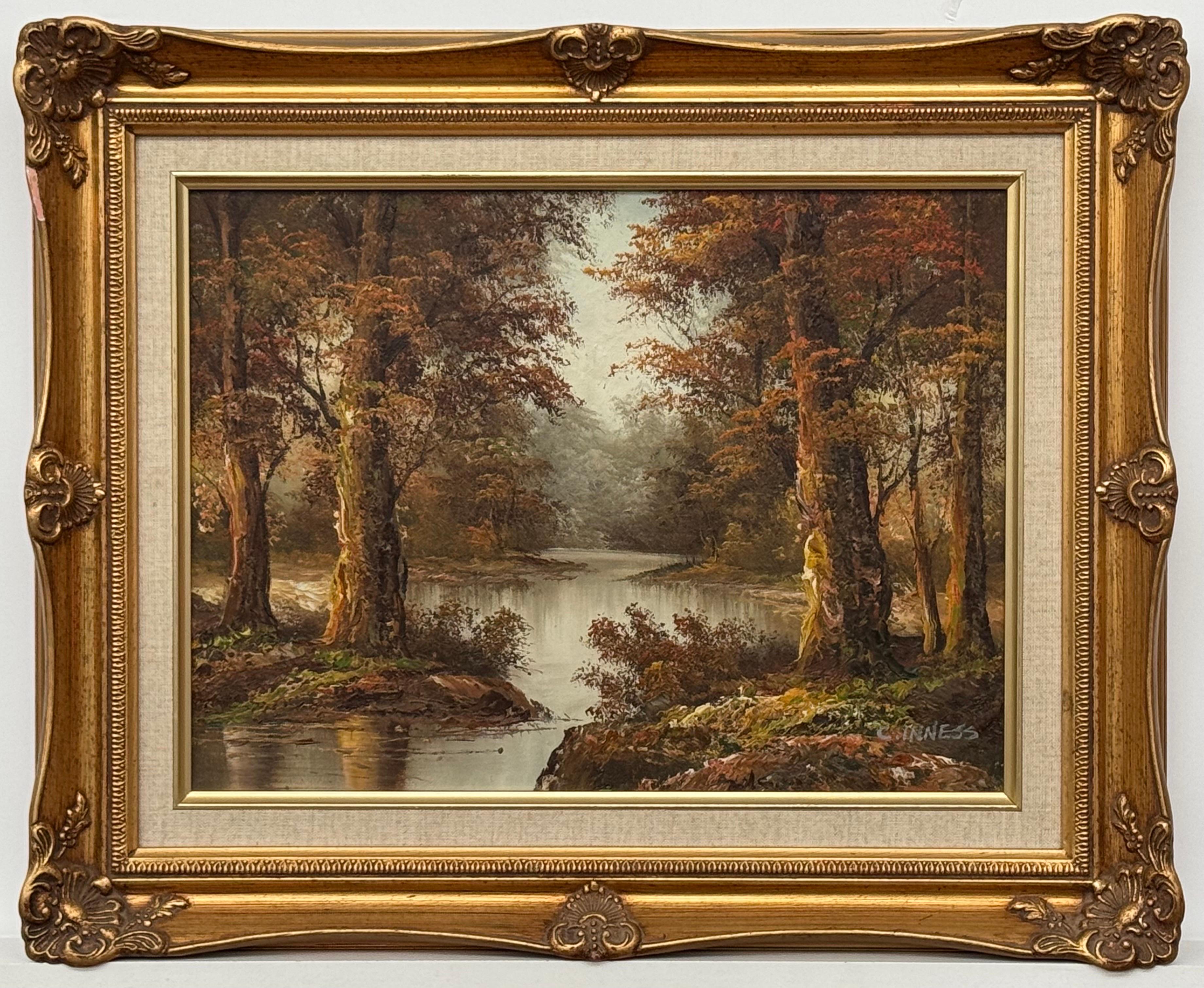 Forest Landscape - an Antique Oil Painting by 19th Century American Artist