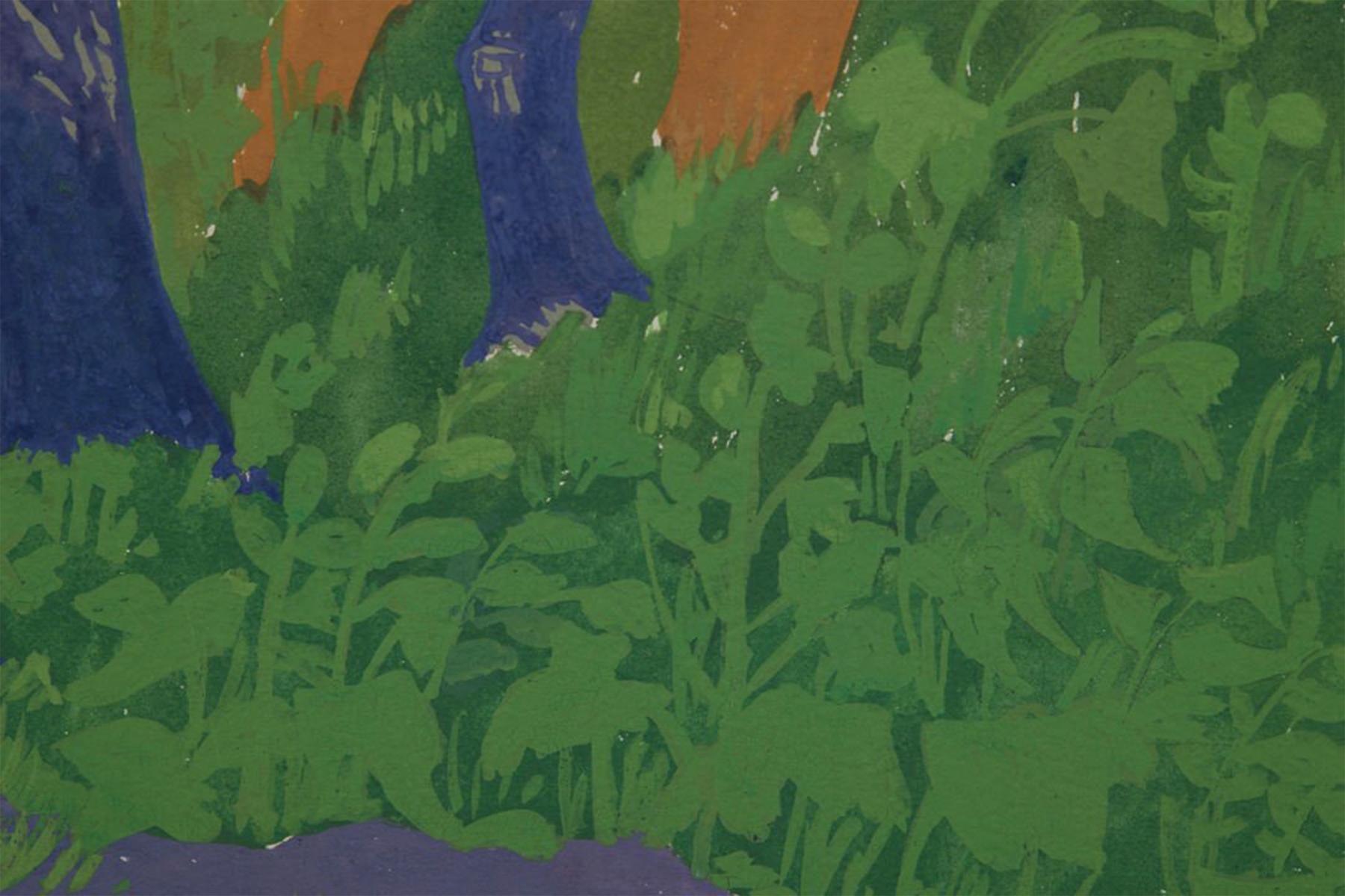 Hillside and Stream, early 20th century modernist Cleveland School painting For Sale 1