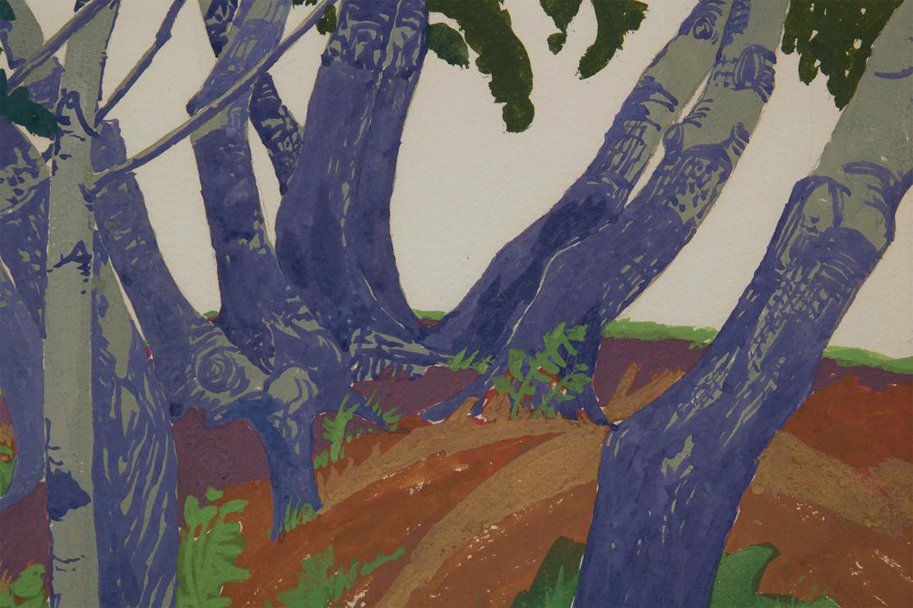 Hillside and Stream, moderne Malerei der Cleveland School des frühen 20. Jahrhunderts im Angebot 2