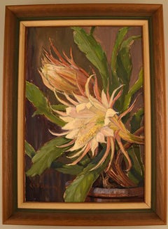 Clara-Ewa Dahlbom, Swedish Painter, Oil on Board, Flowers, 1960s