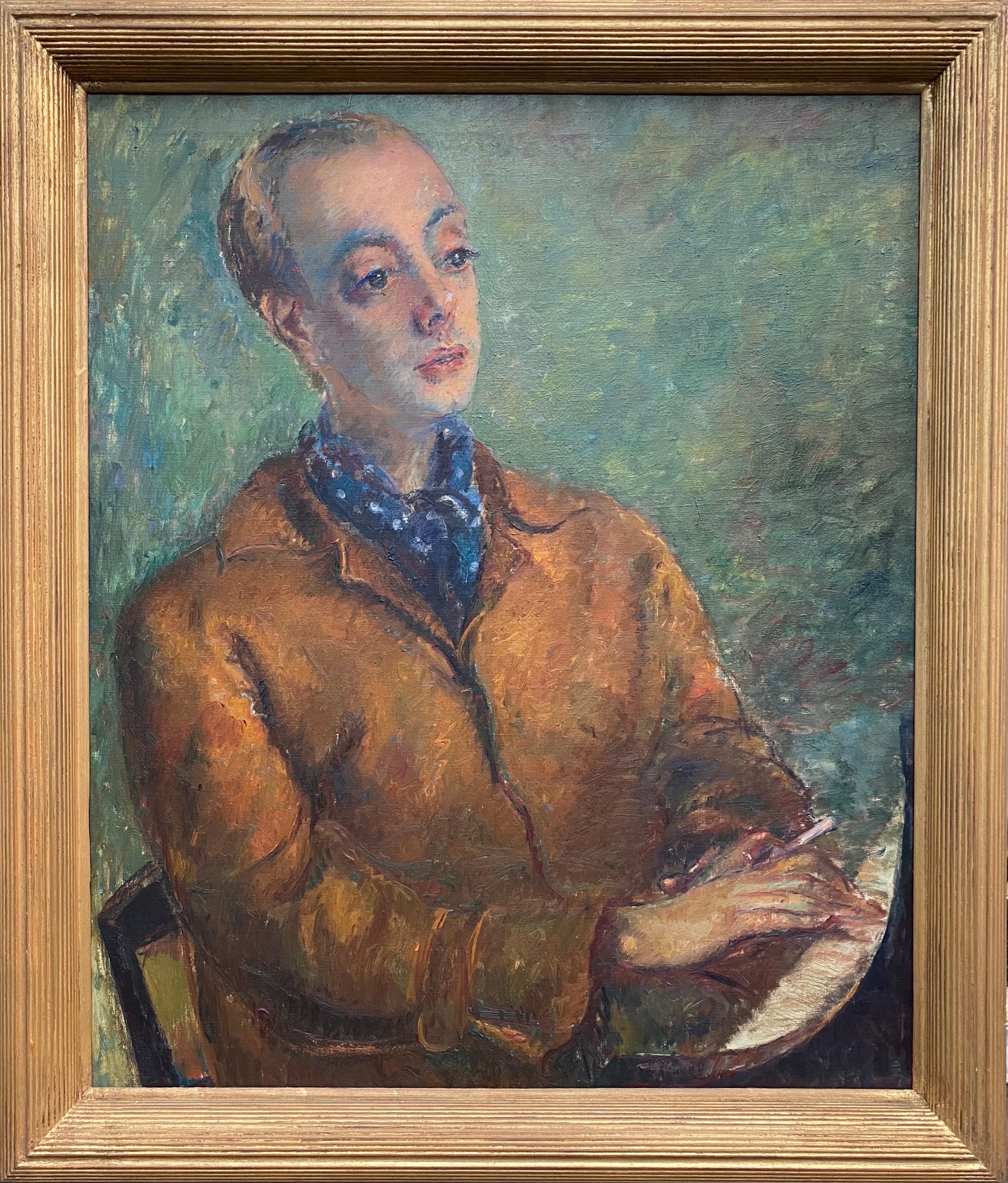Portrait Painting Clara Klinghoffer - Portrait de Stanley Bate, musicien du 20e siècle 