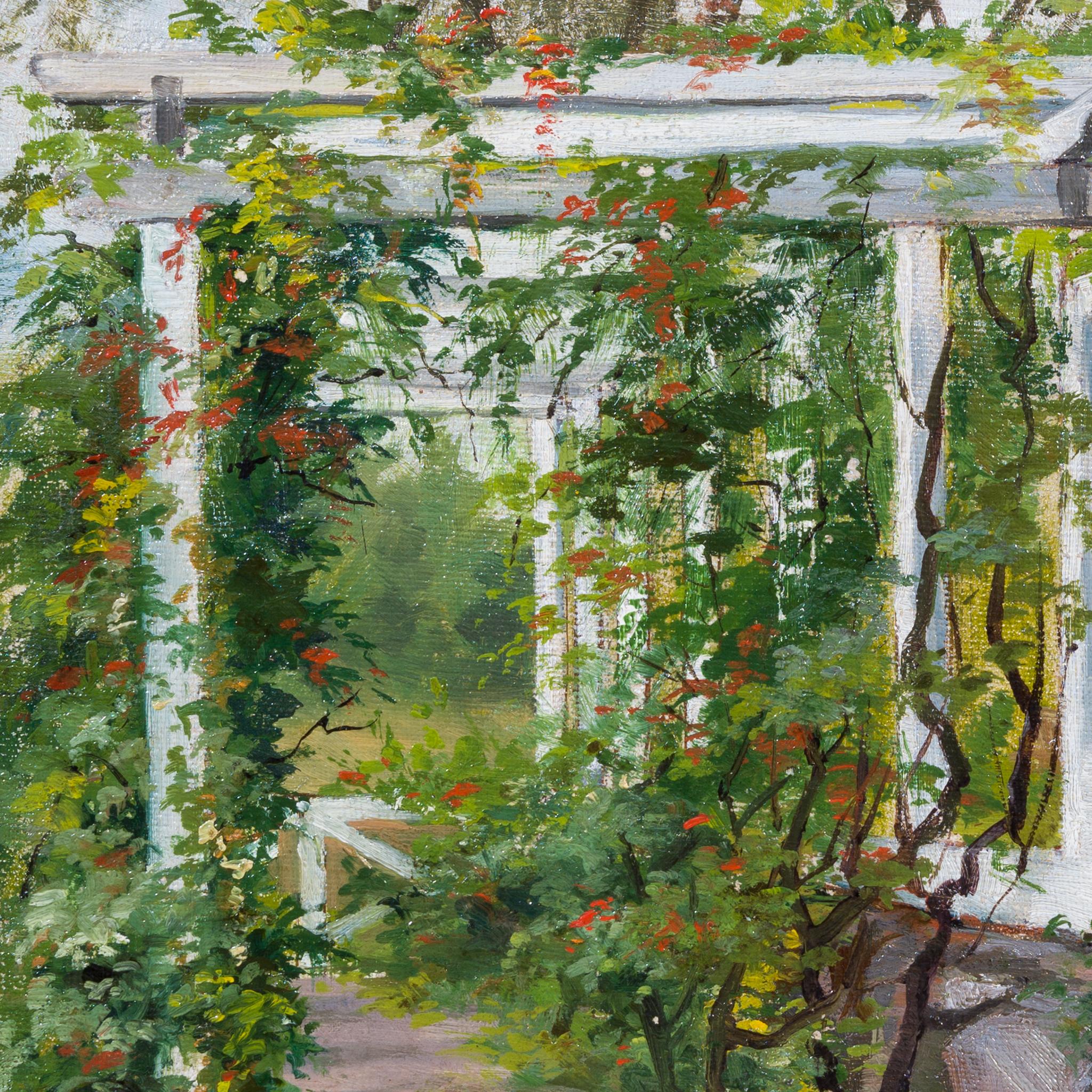 Garden Scene Called Pergola Noor by Female Artist Clara Löfgren For Sale 2