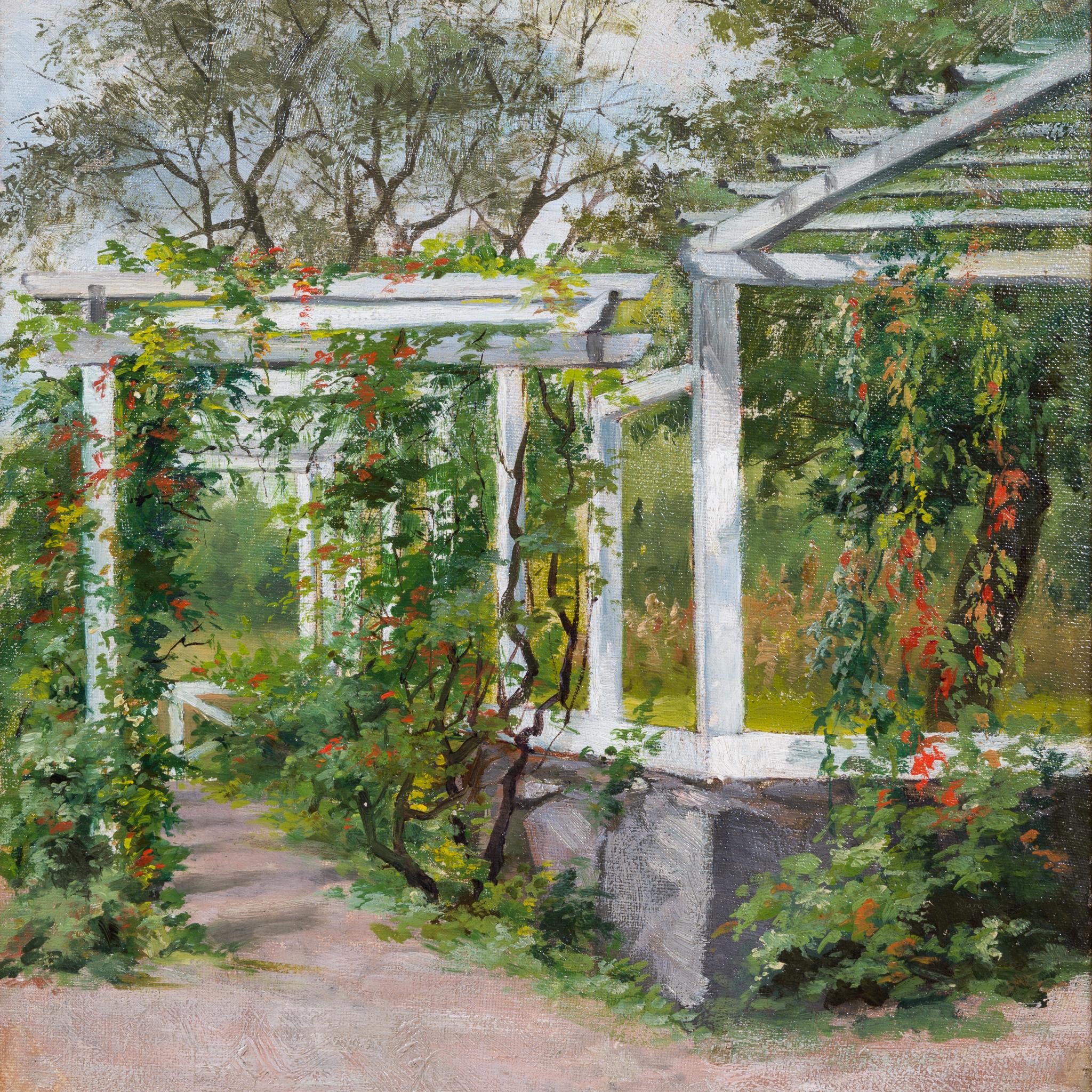 Garden Scene Called Pergola Noor by Female Artist Clara Löfgren For Sale 5