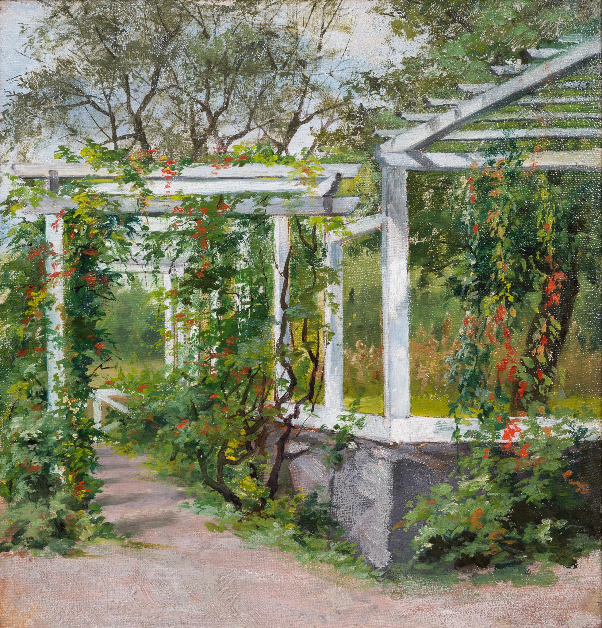 Garden Scene Called Pergola Noor by Female Artist Clara Löfgren For Sale 6