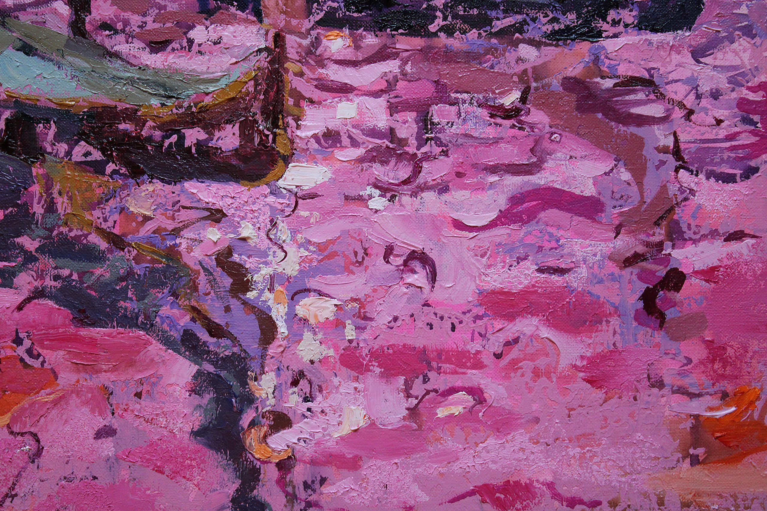 Stille. 2022. Öl auf Leinwand, 55x38 cm, Öl (Violett), Interior Painting, von Clara M. Aguasca