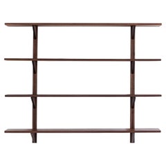 Clara Modular Wall Shelving Unit  Solid Wood Bookcase & Record Storage