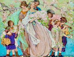 Figures with Floral Garlands