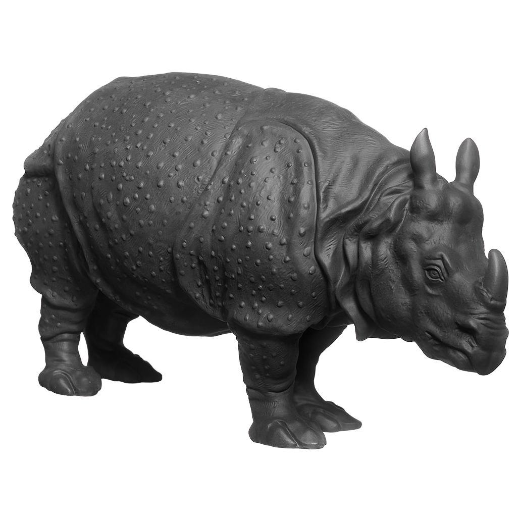 Clara, Porcelain Figure of a Rhinocerous, 18th Century Original Model, New 