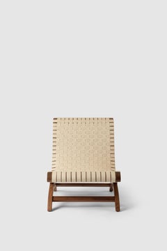 Clara Porset's Mexican Walnut & Hemp Butaque Chair, licensed reedition by Luteca