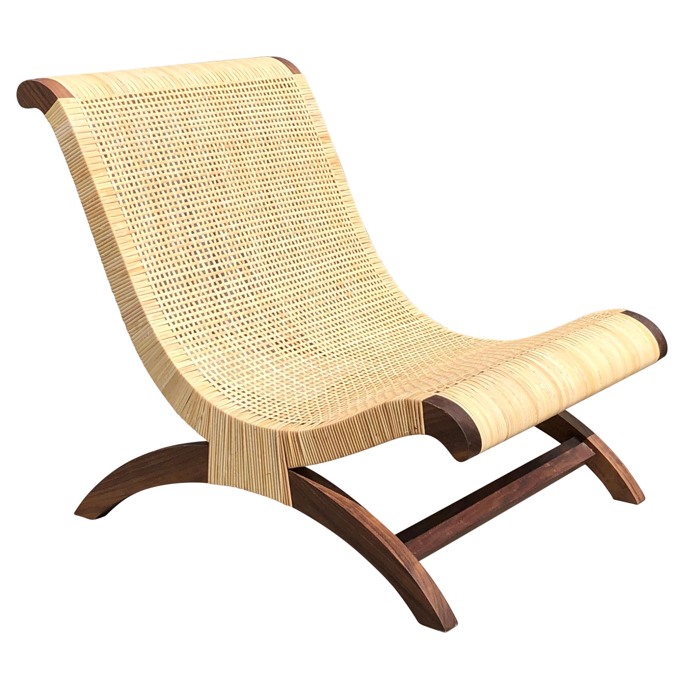 Clara Porset's wood and rattan Mexican Butaque Chair by Luteca
