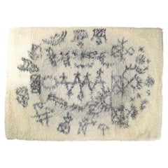 Clara Salander, listed Swedish artist. "Vikingstad", rya carpet, 1960/70s.