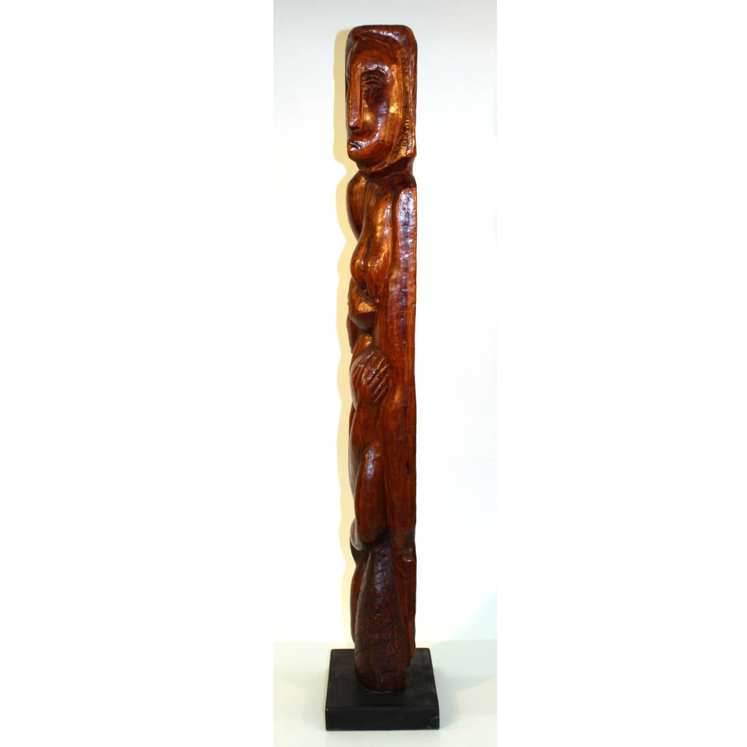 Mid-Century Modern Clara Shainess 1940s Carved Wood Sculpture For Sale