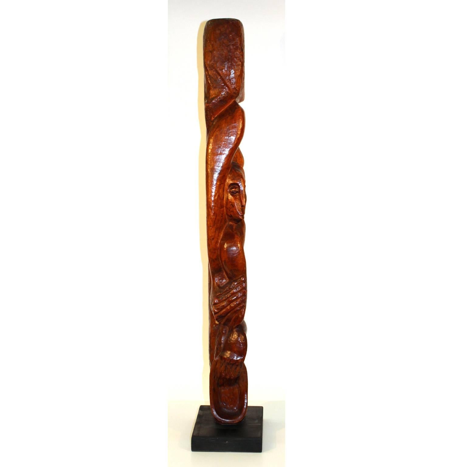American Clara Shainess 1940s Carved Wood Sculpture For Sale