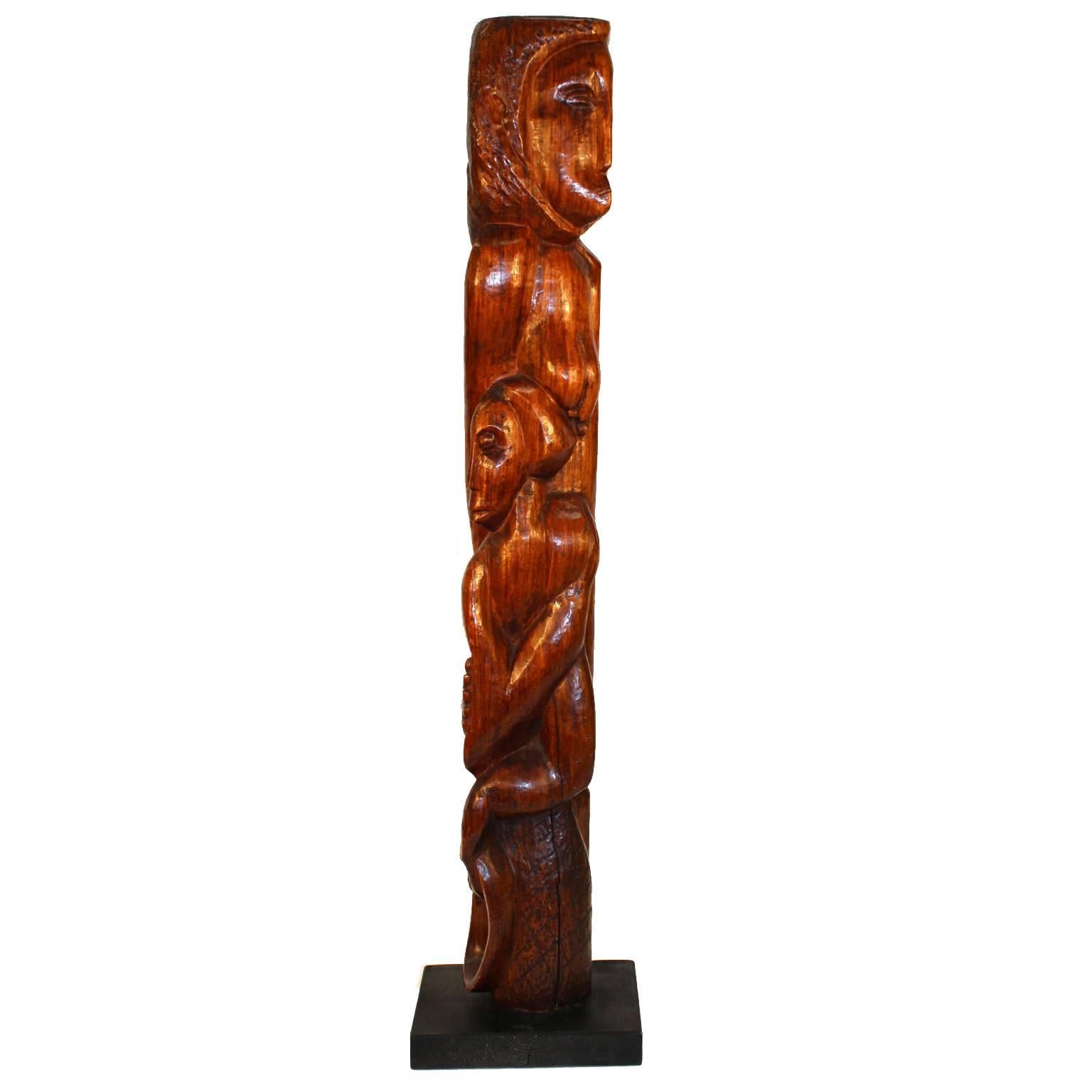 Clara Shainess 1940s Carved Wood Sculpture For Sale