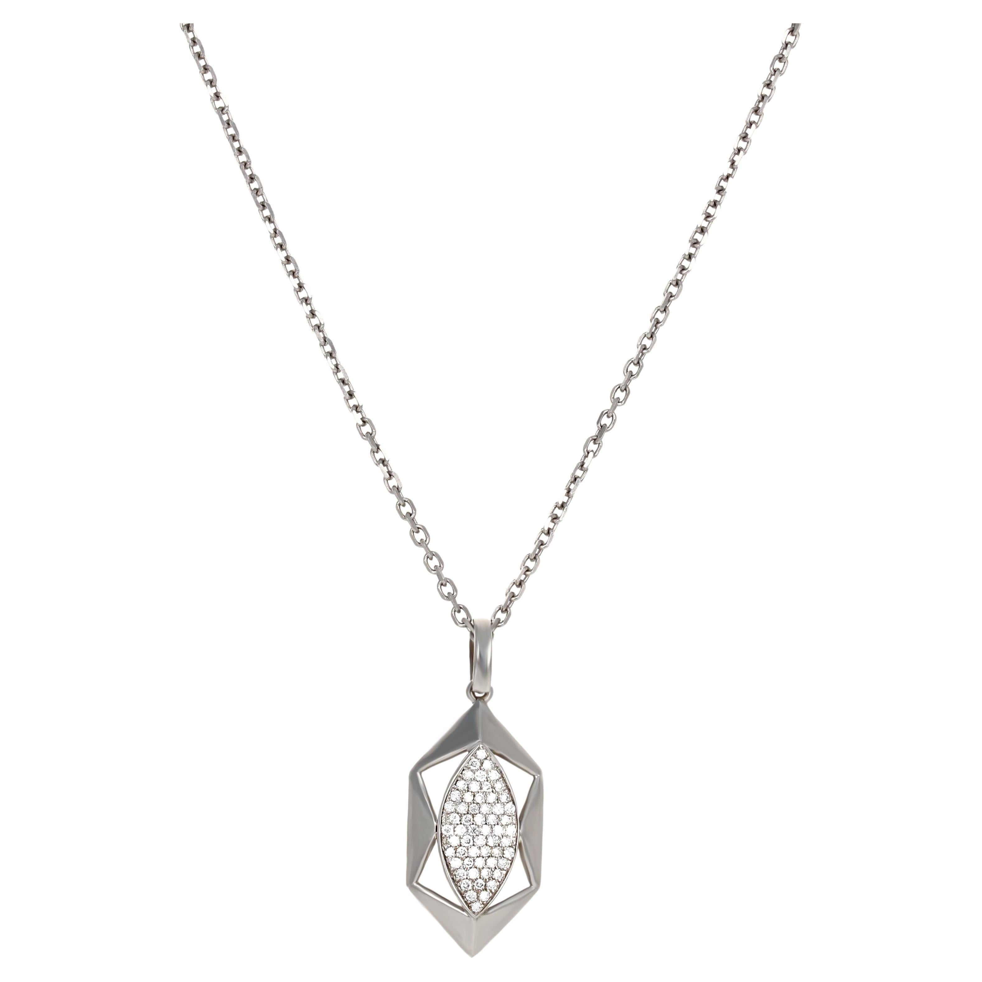 Clara White Gold Necklace 18kt Gold Pavé Diamonds