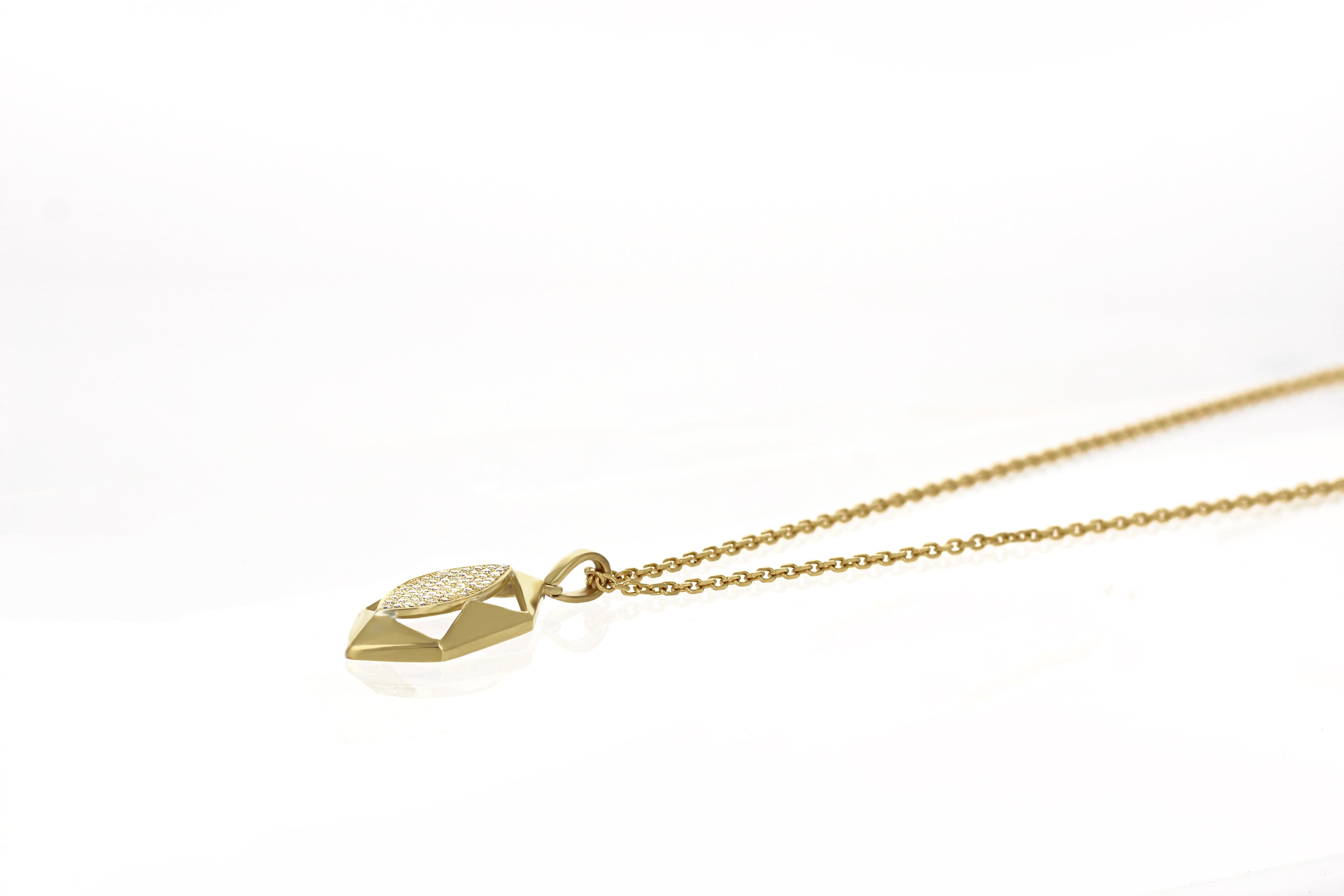 Clara Gelbgold Halskette 18kt Gold Pavé Diamanten (Künstler*in) im Angebot