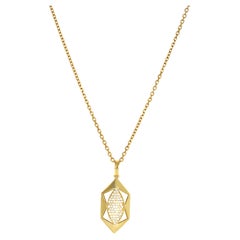Clara Yellow Gold Necklace 18kt Gold Pavé Diamonds