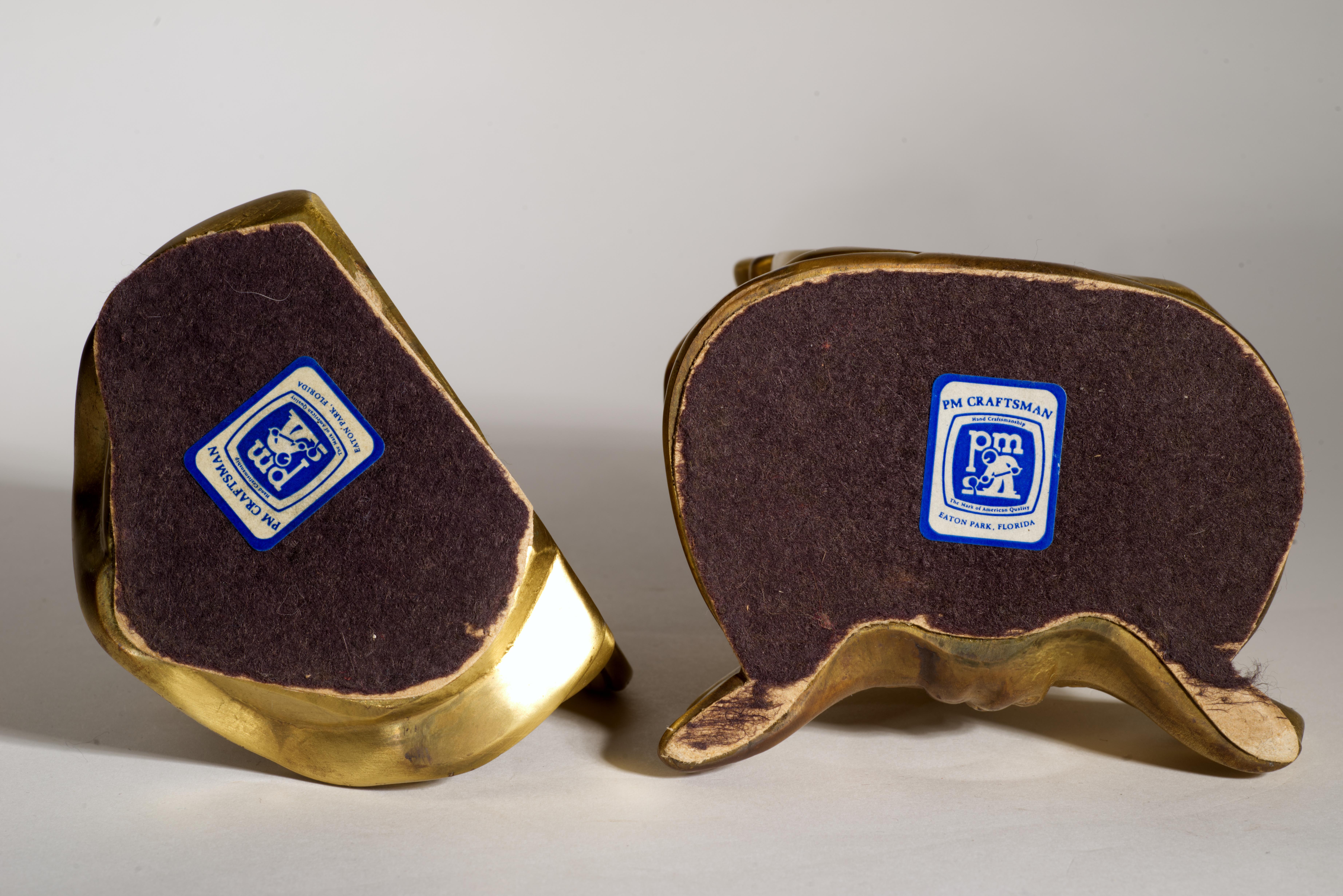 20th Century Clarabell and Emmet Kelly Bronze Bookends, PM Craftsman 1970s For Sale