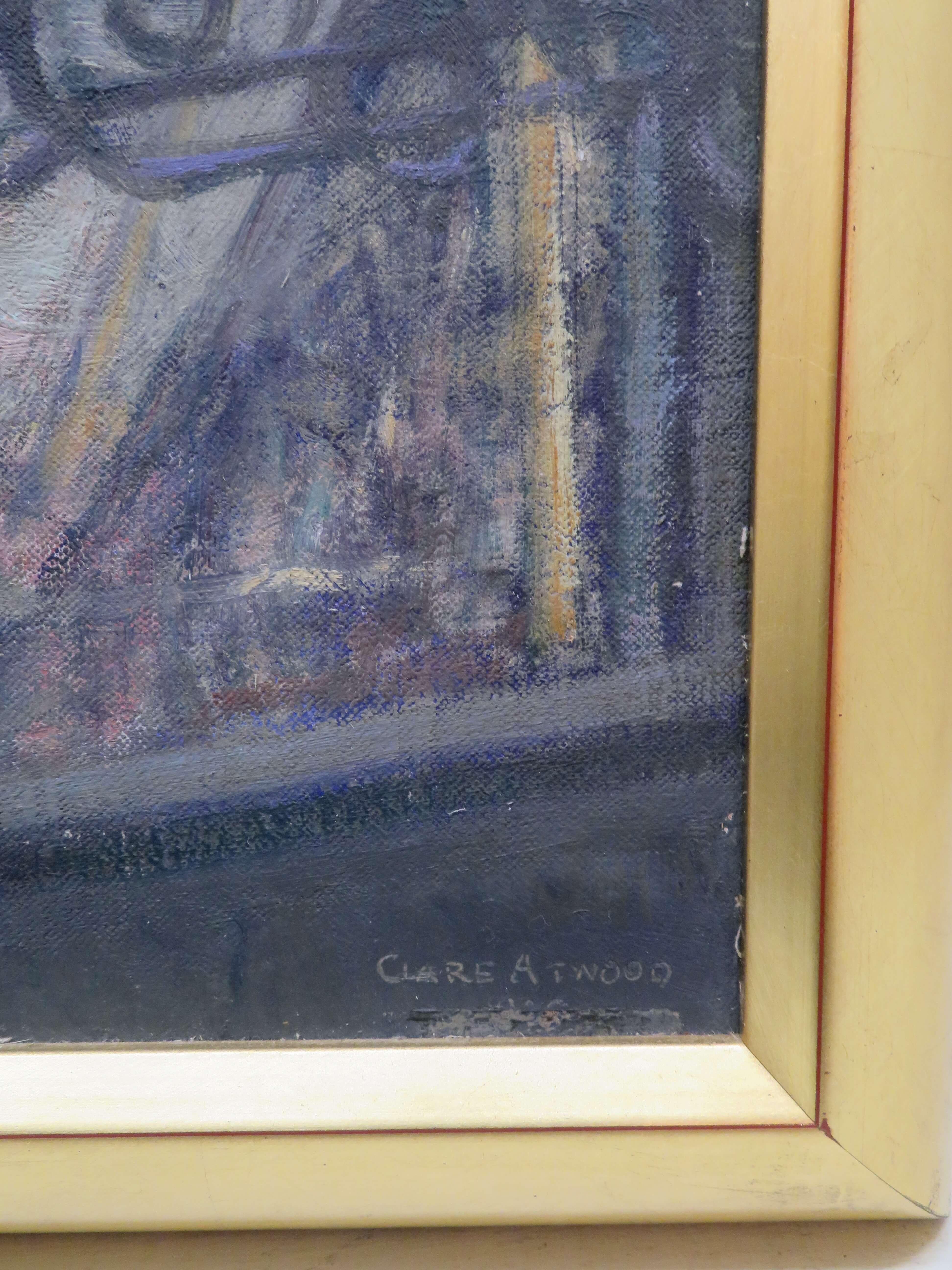 Peinture à l'huile impressionniste SCÈNE DE PORT DU NORD DE LA FRANCE par Clare Atwood NEAC en vente 6