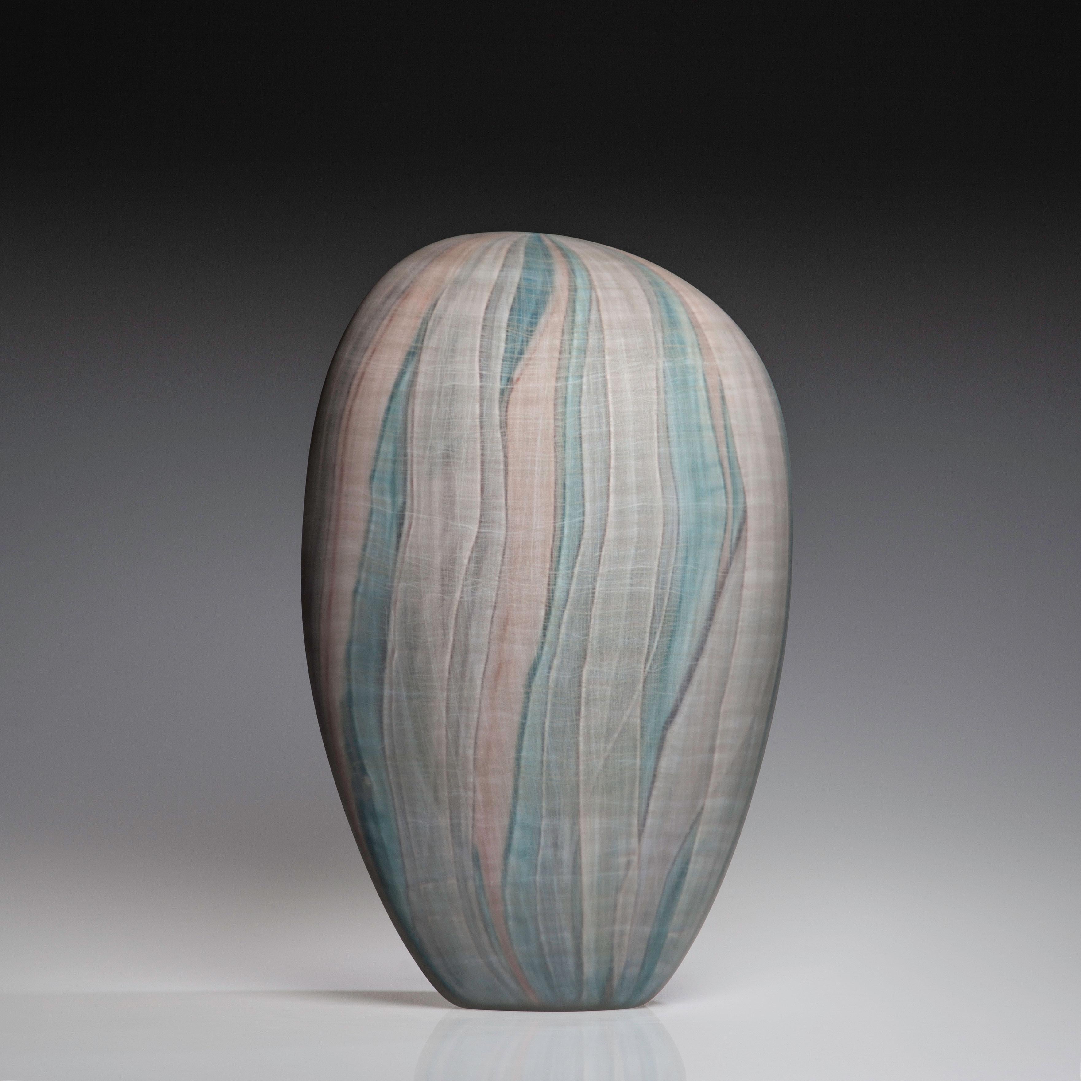 Quiet Shifting, Blue and Coral - Sculpture by Clare Belfrage