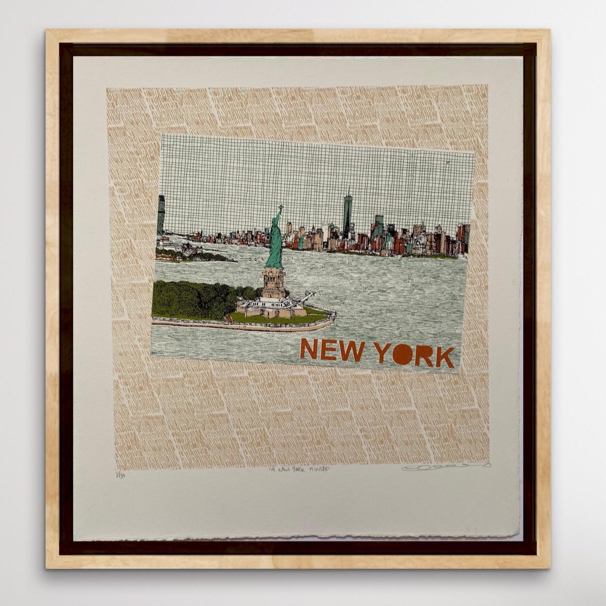 A New York Minute, limited edition print, cityscape art, silkscreen print For Sale 2