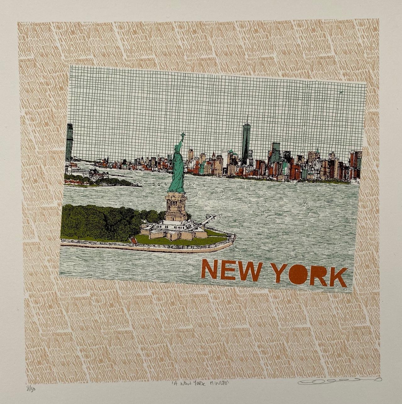 A New York Minute, limited edition print, cityscape art, silkscreen print