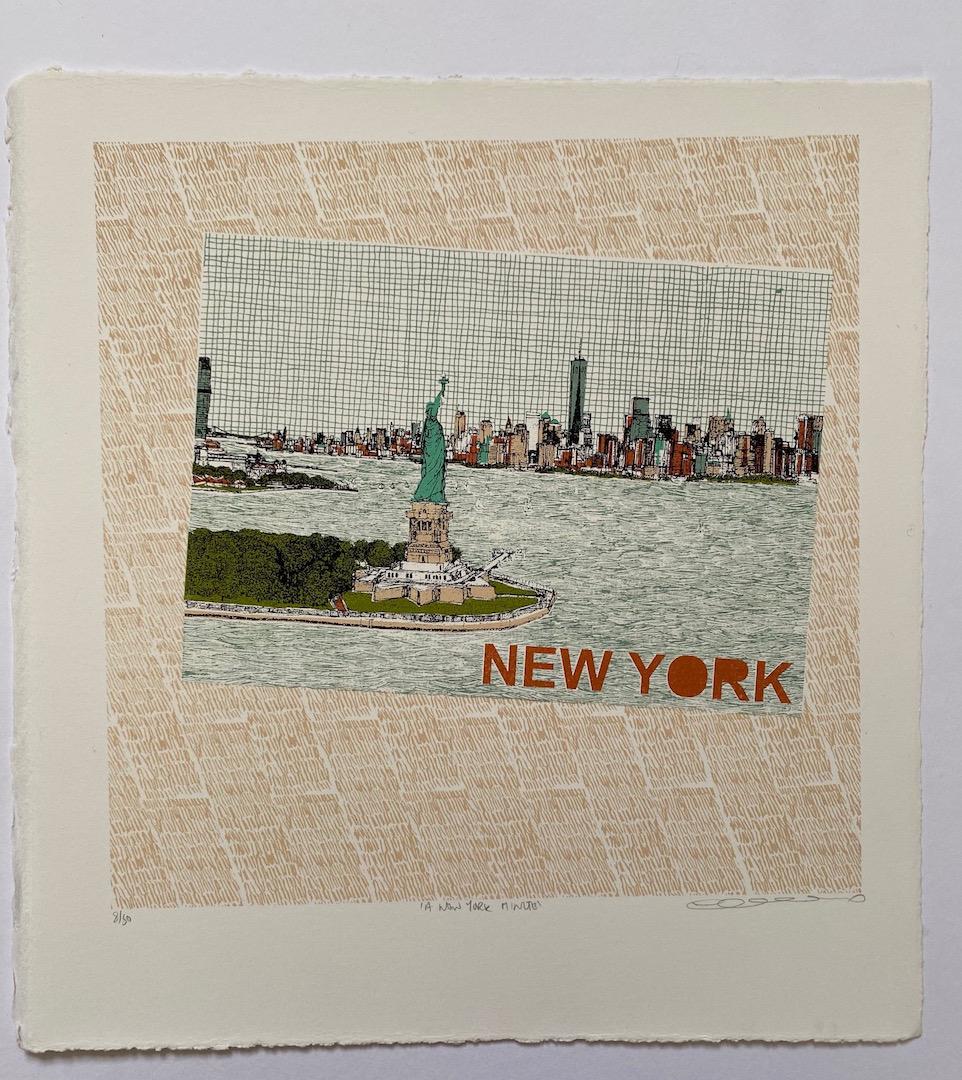 Clare Halifax
Un minuto de Nueva York
Edición limitada en serigrafía de 6 colores
Edición de 30
Tamaño de la imagen 22x22cm
Tamaño de la hoja: Al 27 x An 25 cm x Pr 0,1 cm
Se vende sin enmarcar
Tenga en cuenta que las imágenes in situ son meramente