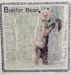 Used Clare Halifax, B is for Bear Small, Limited Edition Screen Print, Art Online