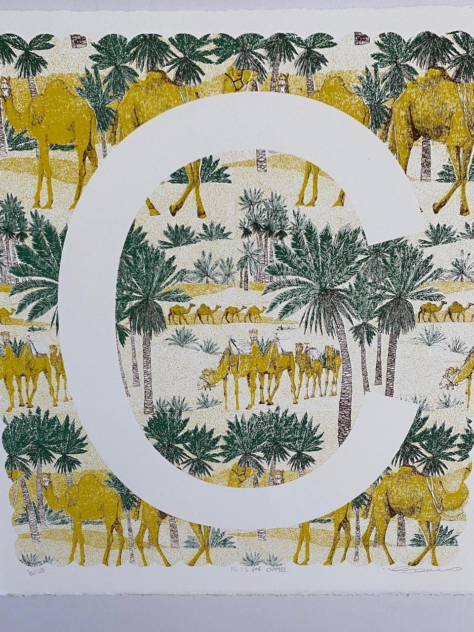 Clare Halifax
C is for Camel
Limited Edition 3 Colour Silkscreen Print
Edition of 100
Image Size: H 35cm x W 35cm
Sheet Size: H 37cm x W 38cm x D 0.1cm
Sold Unframed
(Please note that in situ images are purely an indication of how a piece may