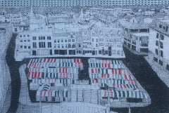 Clare Halifax, Cambridge Market, Limited Edition Print, Affordable Art