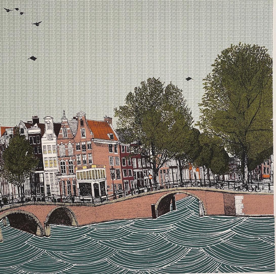 Clare Halifax, Canal Ring, Amsterdam, Limited Edition Print, Affordable Art For Sale 3