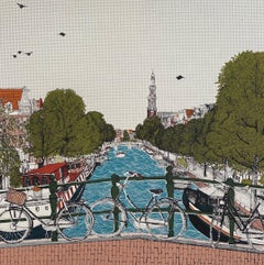 Clare Halifax, Cycle City, Amsterdam, Limited Edition Print, Affordable Art