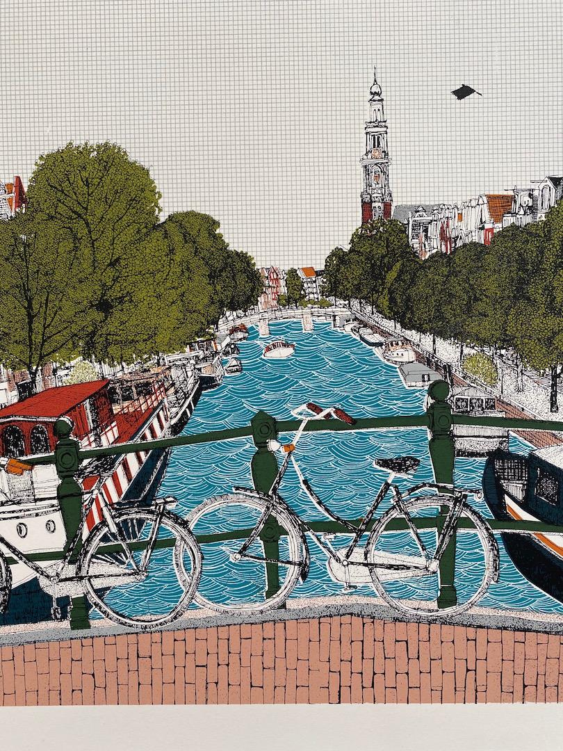 Clare Halifax, Cycle City, Amsterdam, Limited Edition Print, Affordable Art