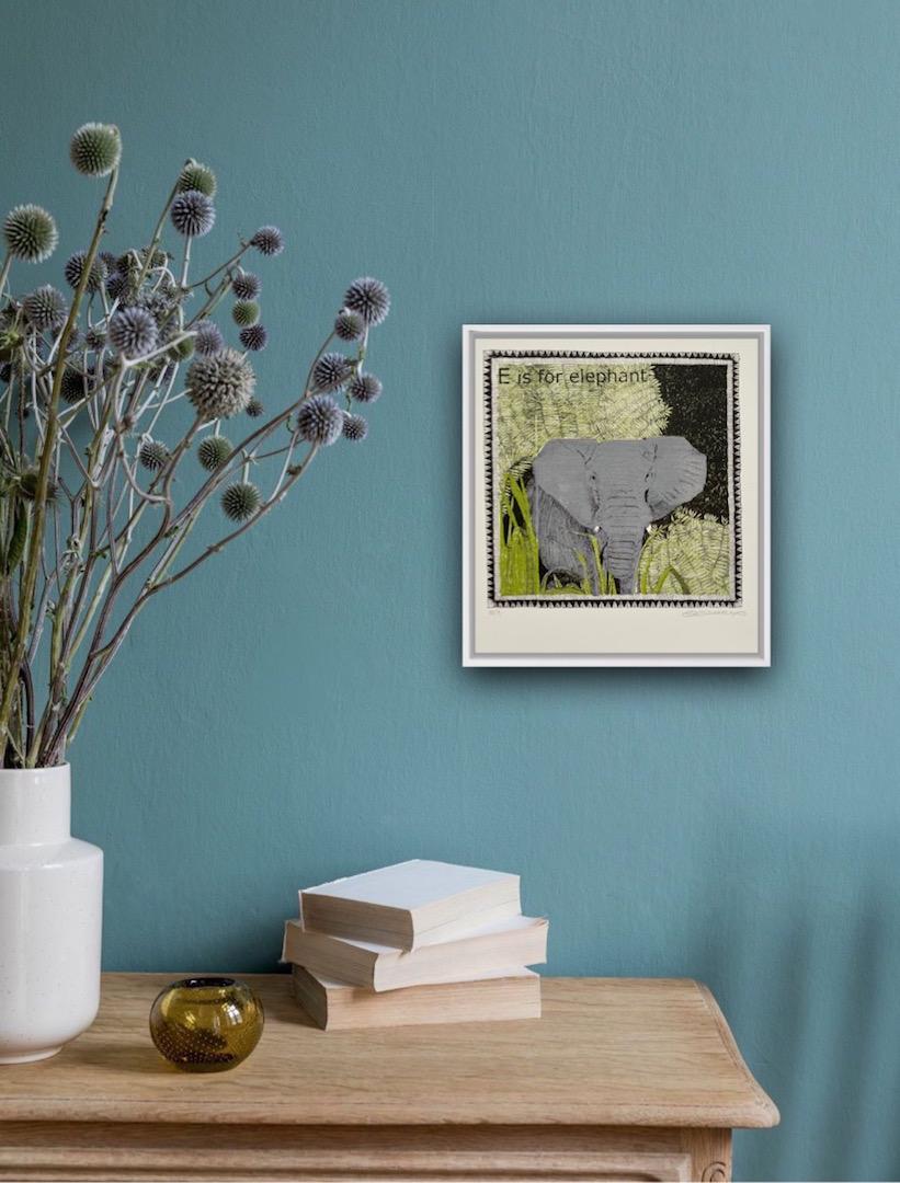 Clare Halifax, E is for Elephant (small), Limited Edition Print, Affordable Art 2