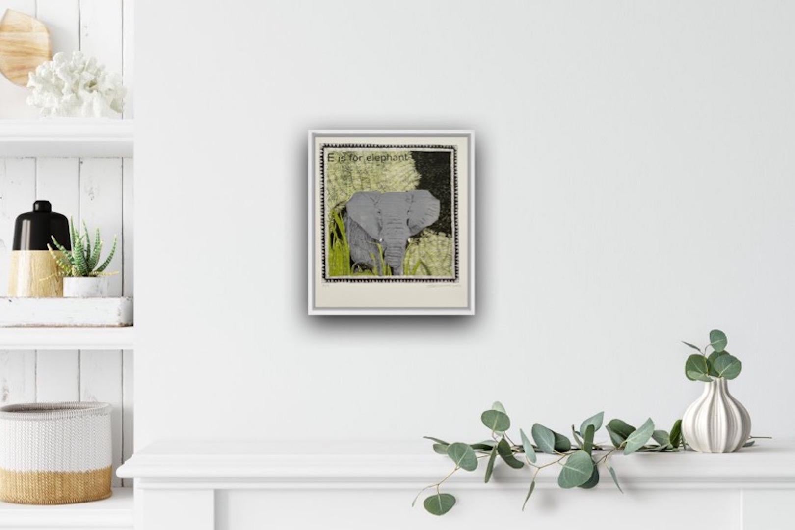 Clare Halifax, E is for Elephant (small), Limited Edition Print, Affordable Art 3