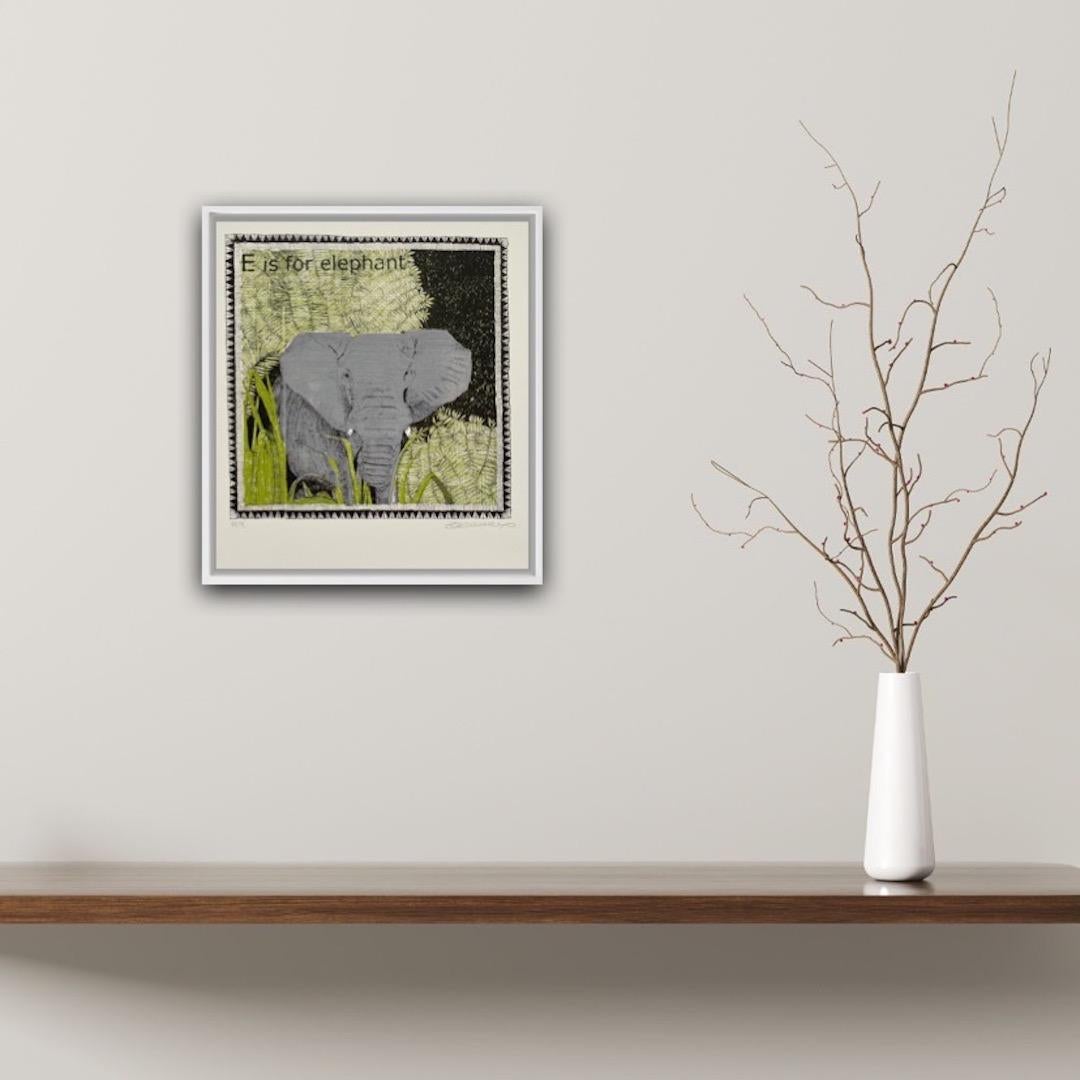 Clare Halifax, E is for Elephant (small), Limited Edition Print, Affordable Art 7