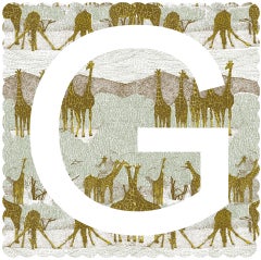 Clare Halifax, G is for Giraffe, Art en édition limitée, Stamp Art, Art animalier